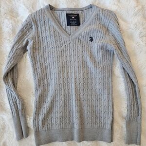 U.S. Polo Assn. Grey V-Neck Sweater